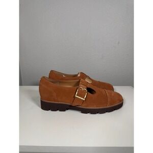Vionic Carmen Suede Leather Mary Jane Loafer Lug Sole Shoes Women's US 10